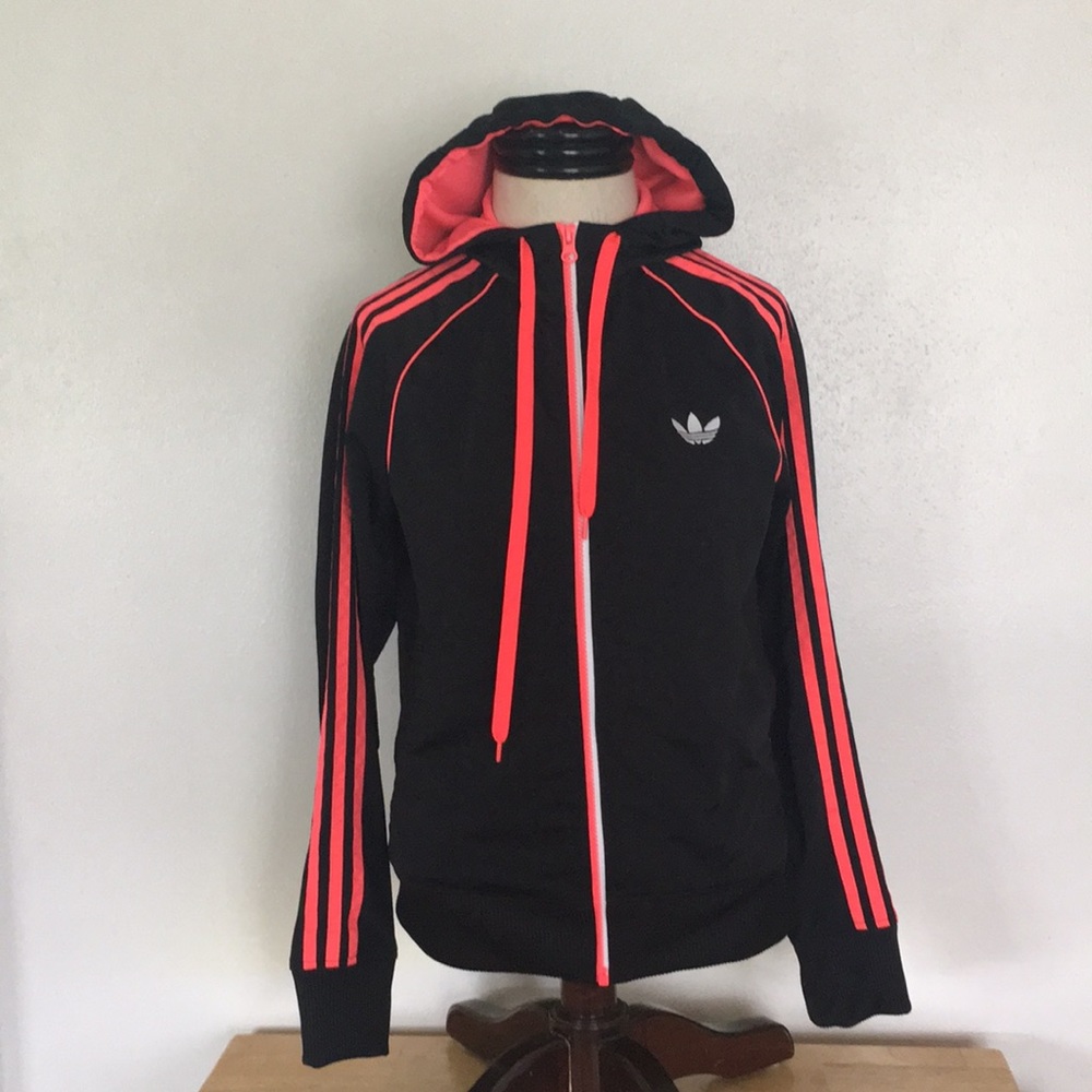 Rare adidas zip up with hood medium